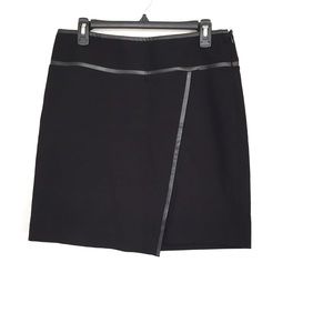 Black Faux Leather Detailed Skirt Size 8